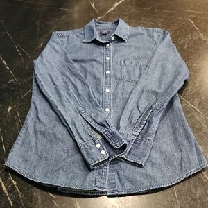 J. Crew Dark Blue Denim Button Down Shirt Size XS